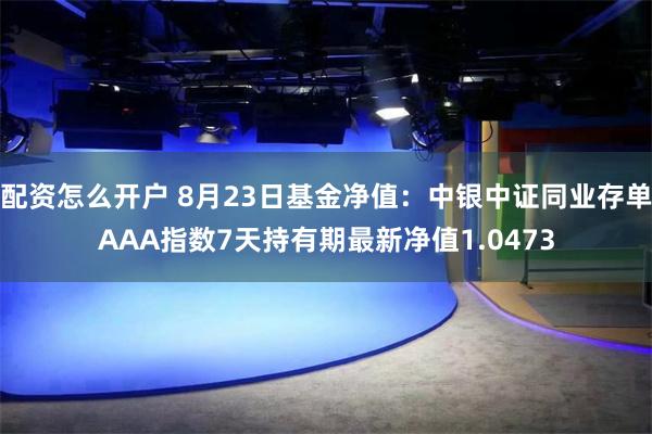 配资怎么开户 8月23日基金净值：中银中证同业存单AAA指数7天持有期最新净值1.0473