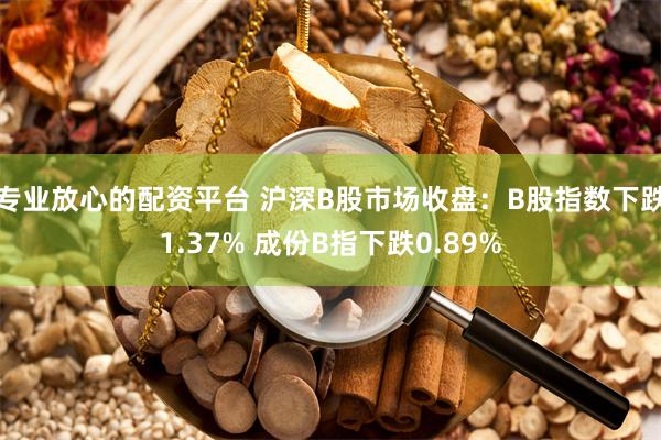 专业放心的配资平台 沪深B股市场收盘：B股指数下跌1.37% 成份B指下跌0.89%