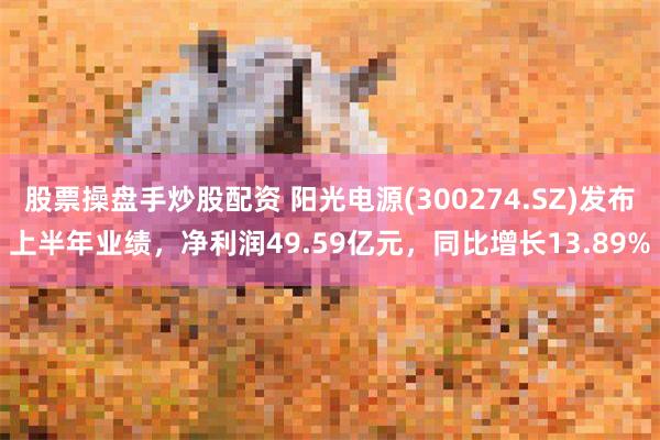 股票操盘手炒股配资 阳光电源(300274.SZ)发布上半年业绩，净利润49.59亿元，同比增长13.89%