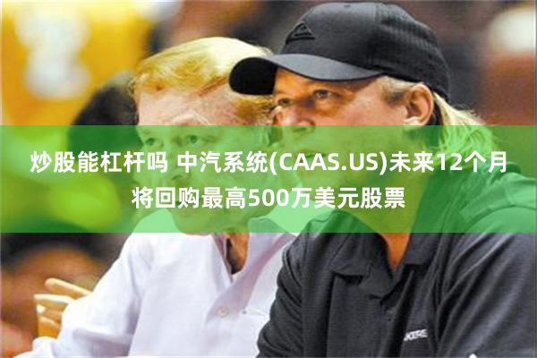 炒股能杠杆吗 中汽系统(CAAS.US)未来12个月将回购最高500万美元股票